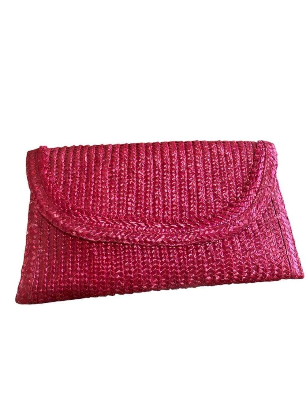 Strawwoven Red Clutch Bag